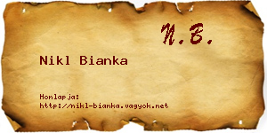 Nikl Bianka névjegykártya